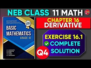 Derivative Class 11-Exercise 16.1 Q.no4 Complete Solution | Calculus Class 11 | Basic Mathematics