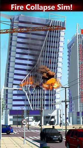 Massive fire causes building collapse! (3D Simulated)