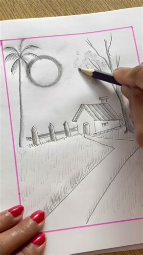 Drawing a nice location #bestscenery #drawingtutorials