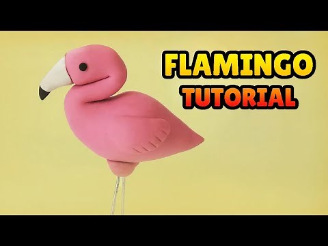 🔴DIY how to make FLAMINGO - Easy Polymer Clay, Fondant cake Topper Tutorial
