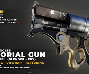ArtStation - TUTORIAL GUN   3DMODEL AND TEXTURE | Tutorials