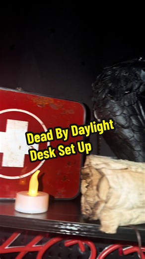 Dead By Dalight Desk Set Up So Far Gonna show an updated version soon with masks and more figures. #deadbydaylight #dbd #deadbydaylighttok #desk #desksetup