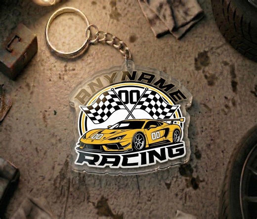 Custom Driver Keychain, Personalized Racing Name Number Keyring, Motorsport Gift for Car Racing Fans - Etsy