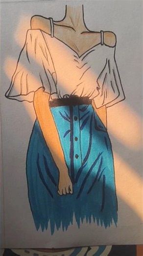 Aesthetic/ Dress Drawing Ideas l How To Draw Fashion/Girl Dress Drawing#shorts#art#drawing