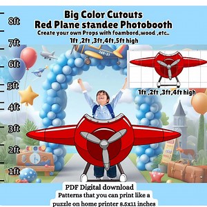 DIY Oversize Plane Front Cut Out Standee Prop Pdf ,1-6ft Large Printable Aviation, Time Flies Party Decor, Travel Photo Booth Pic Cartoon - Etsy