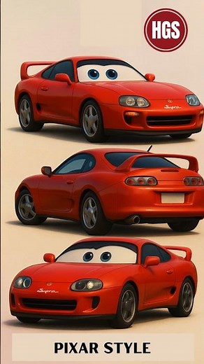 Toyota Supra, Pixar VS Ghibli 🤯🔥 #ToyotaSupra #GhibliStyle #PixarVibes #CarArt