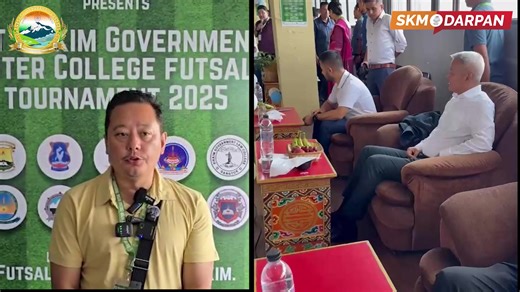 President of SKM Students Wing Shri Tshering Wangchuk Lepcha sheds light on the objectives of 1st Sikkim Government Inter College Futsal Tournament that started today. | SKM Darpan