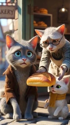 “The Baker’s Gift 🍞🐾 | Two Hungry Cats and a Warm Miracle”