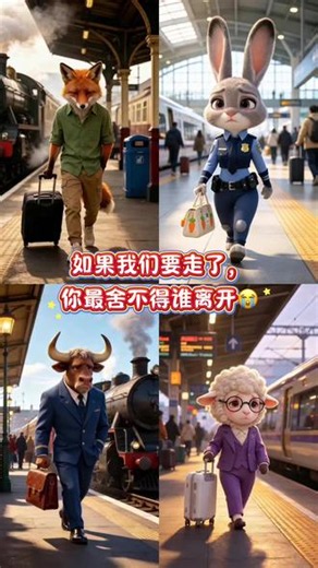 如果他们都要走，你最舍不得谁离开？😭😭#疯狂动物城2感人瞬间 #疯狂动物城新旅程 #疯狂动物城我们来啦 #尼克朱迪 #朱迪尼克 @抖音小助手