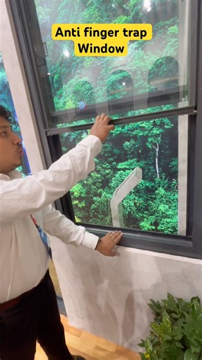 Vertical sliding window with anti finger trap feature - smart window👍