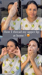 How I thread my upper lip at home 😍 authentic uk products from https://www.facebook.com/ukshoppingbysurovi?mibextid=LQQJ4d | Aroni Rahman Afsaraa