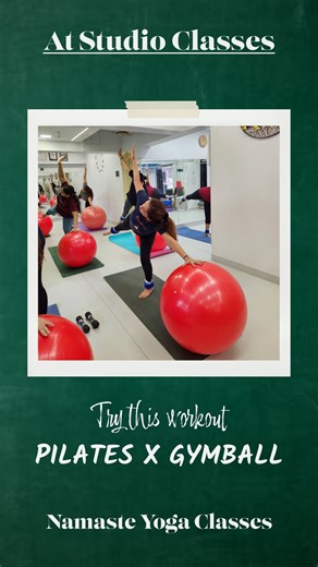 Bored of the same old routine? Let’s roll into something new! 🔥 If you're looking for a workout that challenges your balance and hits those deep core muscles you didn't even know you had, this Pilates x Gymball session is for you! Why we love the Gymball: ✨ Tones your body: Engaging multiple muscle groups at once. ✨ Improves posture: Helping you sit and stand taller. ✨ Strengthens core: Building power from the inside out. Don't just move - move with purpose. Our Pilates sessions at Namaste Yoga