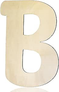 Wooden Letters 8 Inch Wood Letter B 1/5 Inch Thick Cutouts Unfinished Wooden Alphabet Letters for Wall Decor Crafts DIY Painting Birthday Party Nursery Holiday Large Home Decorations
