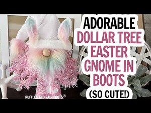 Dollar Tree Easter Gnome / Easter Bunny Gnome / Dollar Tree Easter DIY / Dollar Tree Pink Tree Gnome