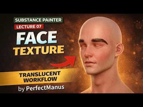Substance Painter Series – Lecture 07 | Semi Stylized Human Face Texturing