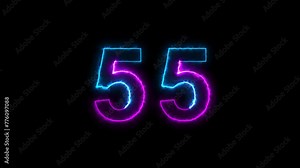 Timecode countdown glitch malfunction real time one minute 24 fps. 60 seconds countdown neon.