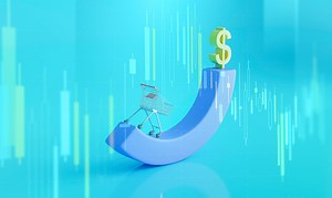 The effect of the inflation rate on prices. Economy concept.