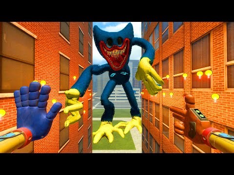 GIANT HUGGY WUGGY FROM POPPY PLAYTIME HUNTS ME BETWEEN BUILDINGS | GARRY’S MOD