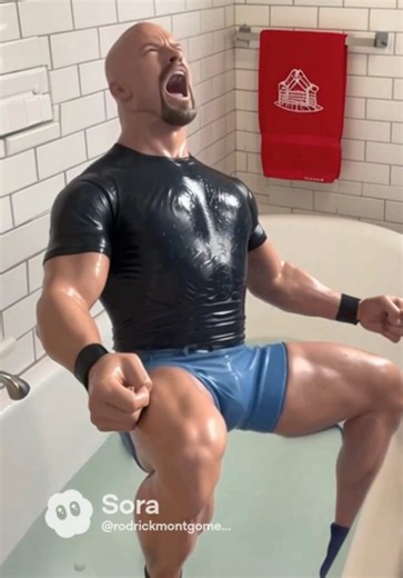 Watch Stone Cold Steve Austin Action Figure Expand in Water