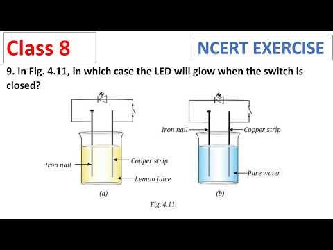 CBSE Class 8 Science Ch 4 Electricity Question 9 In Fig. 4.11, in which case the LED will glow when