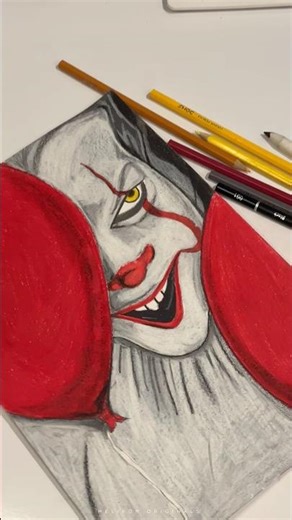 Pennywise Drawing 🎈 | IT Fan Art #viralvideo #youtubeshorts