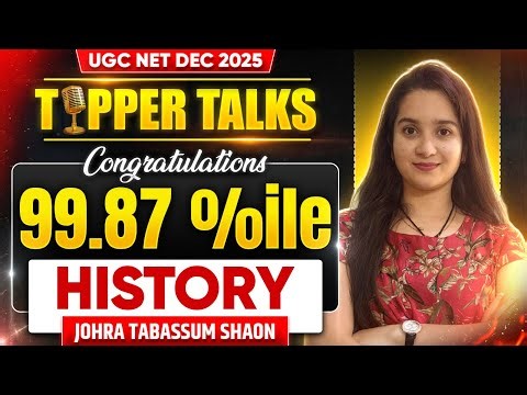 UGC NET History Topper With Johra | UGC NET Result 2026 January Topper | UGC NET Cut Off 2026