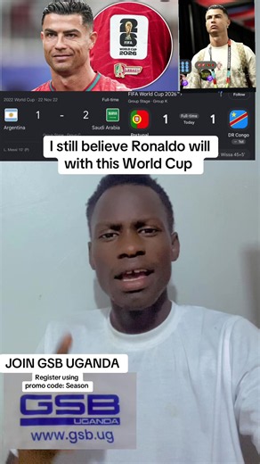 @GSB Uganda #SeasonsI still believe Ronaldo will with this World Cup #worldcup #creatorsearchinsights #footballtiktok #ronaldo