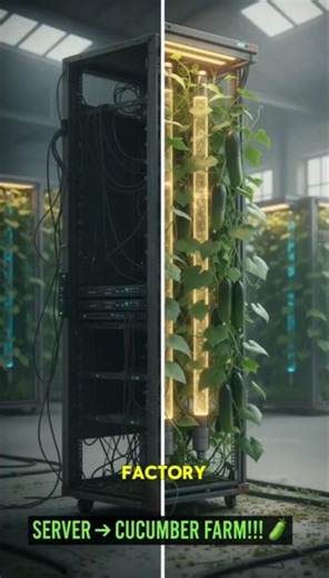 Building an Automated Hydroponic Farm from Recycled Data Center Cooling #shorts #shortvideo