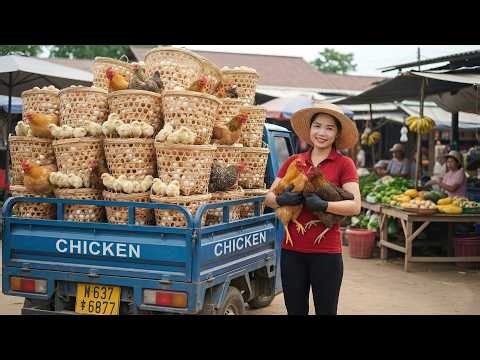 Harvesting 100+ Free Range Chickens on the Mountain to Sell at the Market | Han Harvesting