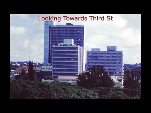 1960 Harare Skyline from the Hyatt Regency Meikles Hotel Zimbabwe (then Salisbury Rhodesia) F1030 b