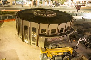 From red bricks to clear glass. Our solar-powered cameras caught the stunning evolution of the Downtown Berkeley BART Station plaza. | Bay Area Rapid Transit