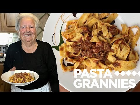 87 year old Betta makes tagliatelle al ragù! | Pasta Grannies