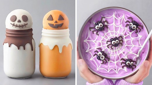 How to Make Satisfying Halloween Desserts | Chocolate Drip Jars and Spider Web Mousse