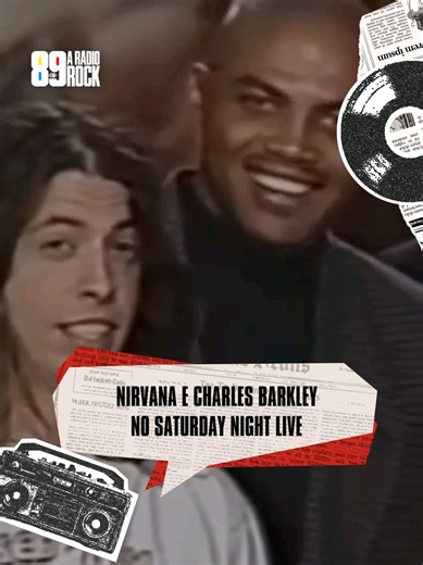 🎸 ENTRE UMA TOMADA E OUTRA 🎸 Bastidores do SNL em 1993. Charles Barkley falando, o Nirvana por perto. Câmera ligada, clima real. 🤘 Créditos: @punt_rd (X) #89 #89fm #89aradiorock #89fmaradiorock #radiorock