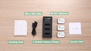 NP-BX1 Battery 3 Pack and 3-Channel USB Charger for Sony NP-BX1 and Sony Cyber-Shot DSC-RX100, DSC-RX100 II, DSC-RX100M II, DSC-RX100 III, DSC-RX100 IV, DSC-RX100 V/VII, ZV-1