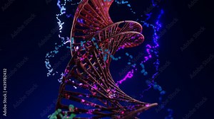 DNA Strands And Particles Stock Video