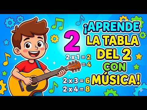 🎸 ¡Tabla de multiplicar del 2 con música! 🎵 Canción infantil para multiplicar y aprender