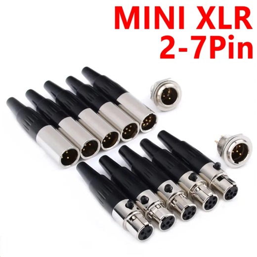 3/4/5/6pin Mini XLR Aviation Connector Female Plug Male Socket Zinc Alloy+copper pins for MIC Microphone Audio Video Connecting | Lazada.co.th