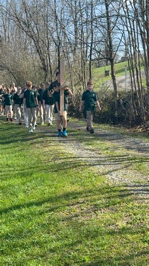 Hillside Christian Academy students participate in cross walk during Holy Week
