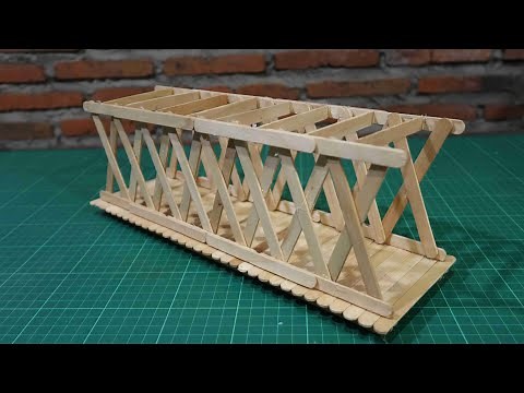 Easy making popsicle stick bridge - 102