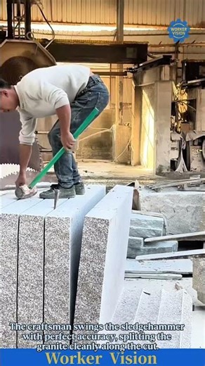 More Than Just a Hammer! The Real Skill Behind Granite Splitting.#craft