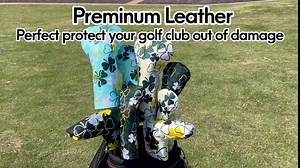 Lucky Shamrock Golf Headcover 4 Models - Golf Driver Cover, Fairway Wood Cover, Hybrid Head Cover - Synthetic Leather 3/5/7 Wood Head Cover, Golf Club Cover for Driver and Woods