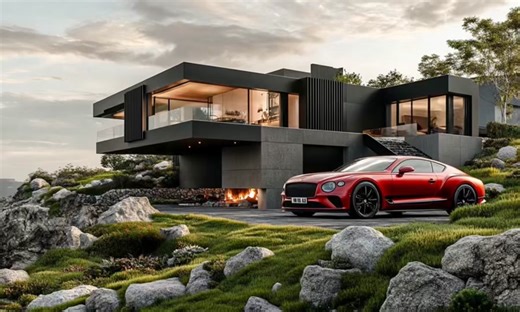 Stunning Modern Mansion Overlooking Foggy Mountain Views