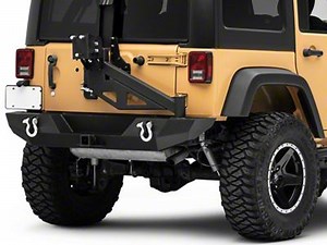 Barricade Jeep Wrangler Trail Force HD Rear Bumper with E-Z Open Tire Carrier J108085 (07-18 Jeep Wrangler JK) - Free Shipping