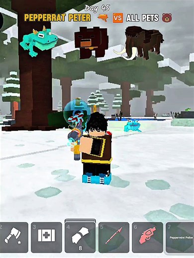 PEPPERRAT PETER GUN 🔫 🆚 ALL PETS 🐰🐶🐺 || IN 99 NIGHT IN THE FOREST ROBLOX PART-2 || #roblox #ggarmy