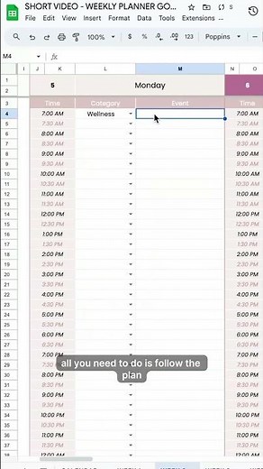 Daily Weekly Monthly Planner Template Google Sheets Spreadsheet #productivity #spreadsheet #planning