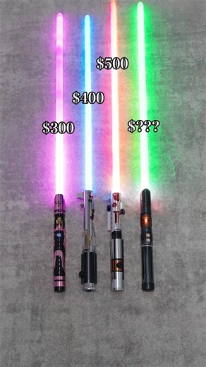 Lightsaber Cxsaber on Instagram: "Crystal series lightsabers comparison: Which one do you like best?#starwarsfan #neopixel #lightsaber #Crystal #videowave #cosplay #power #force #fvp"