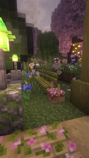 Picnic Area Pond View #kerropi #minecraft #minecraftbuilding #minecraftjava #minecraftmods