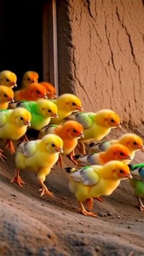 Colorful chicks 🐣🐥🐤😍 #cute #babychicks #babychicks #babychickens #chicks #chicksfeed #hijab #love