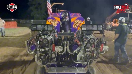 The “Bull Buster” making its first pass with the new look in Columbus, TX!! Full Pull #fullpulllive | Outlaw Truck & Tractor Pulling Association